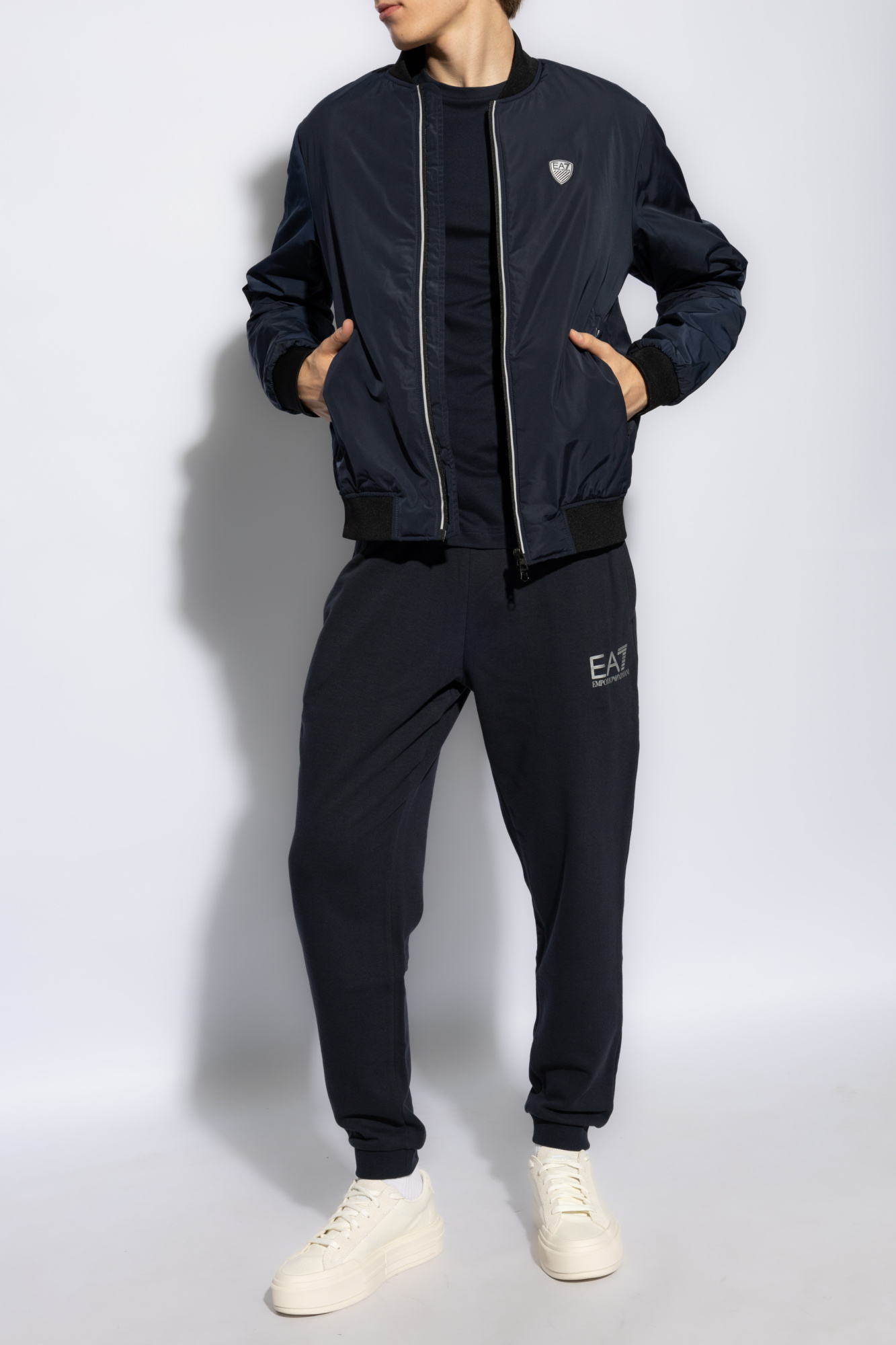 SchaferandweinerShops emporio armani chunky lace up trainers item Men s Clothing Emporio Armani Kids foiled logo tracksuit set Emporio Armani Kids foiled logo tracksuit set Bomber Jacket